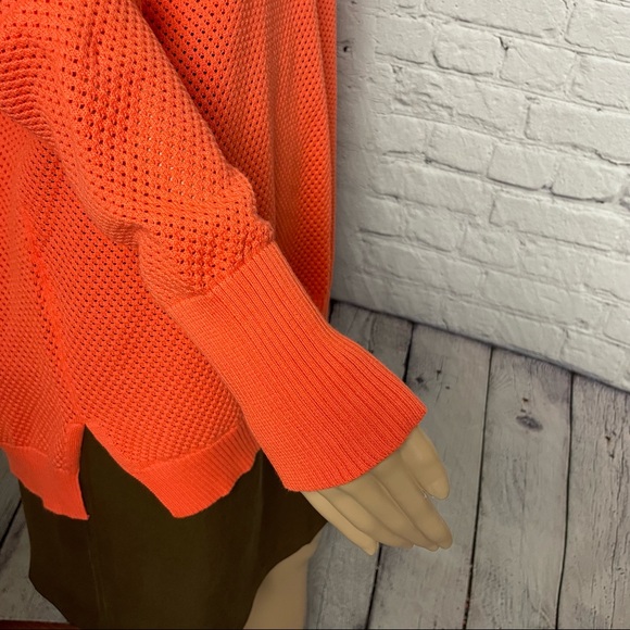 New IMMA Inlet Cotton V-Neck Orange Sweater Size L - Picture 4 of 10